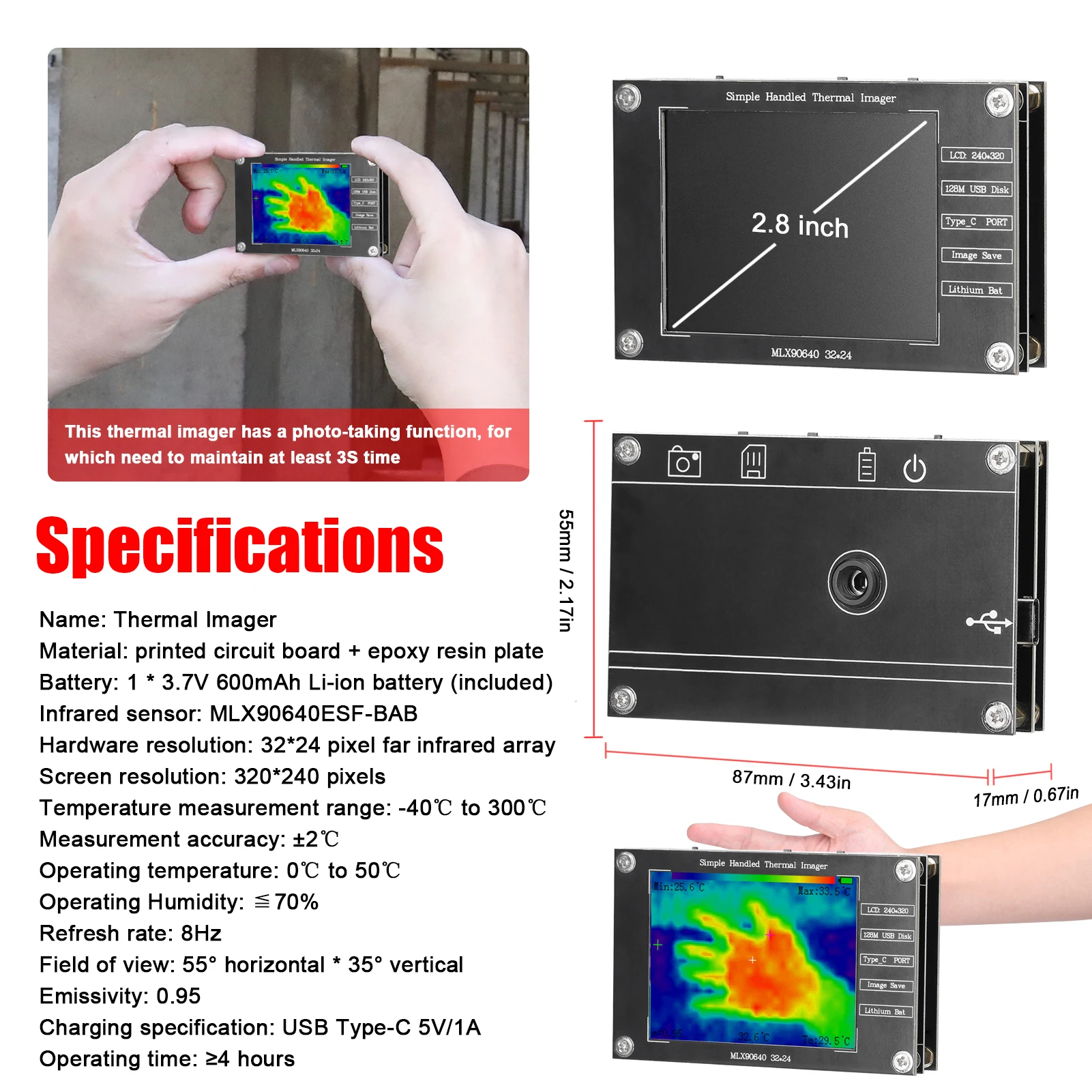 32*24 Thermal Imager -40 ℃   h - Thermal Imaging Camera Pcb Repair ulasan dan harga